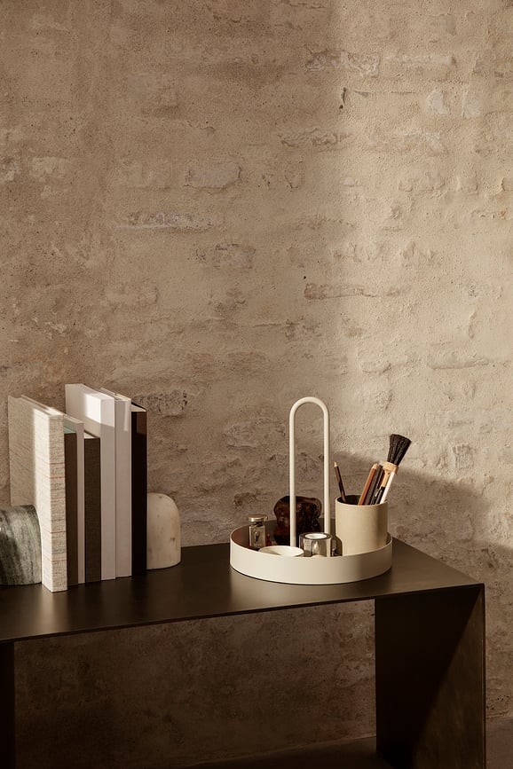 Bandeja con asa Grib, gris claro