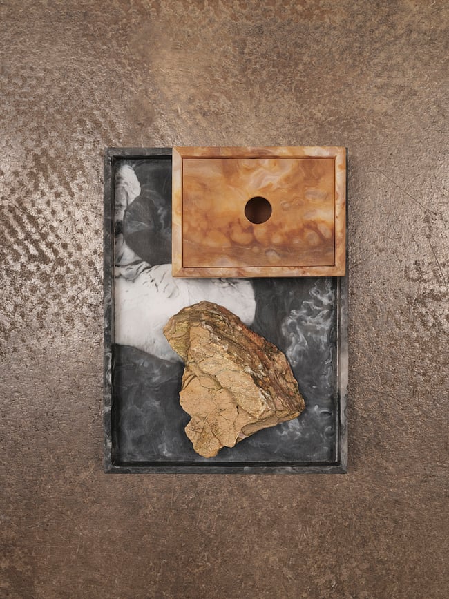 Bandeja decorativa Mist, 15 x 20 cm, marrón