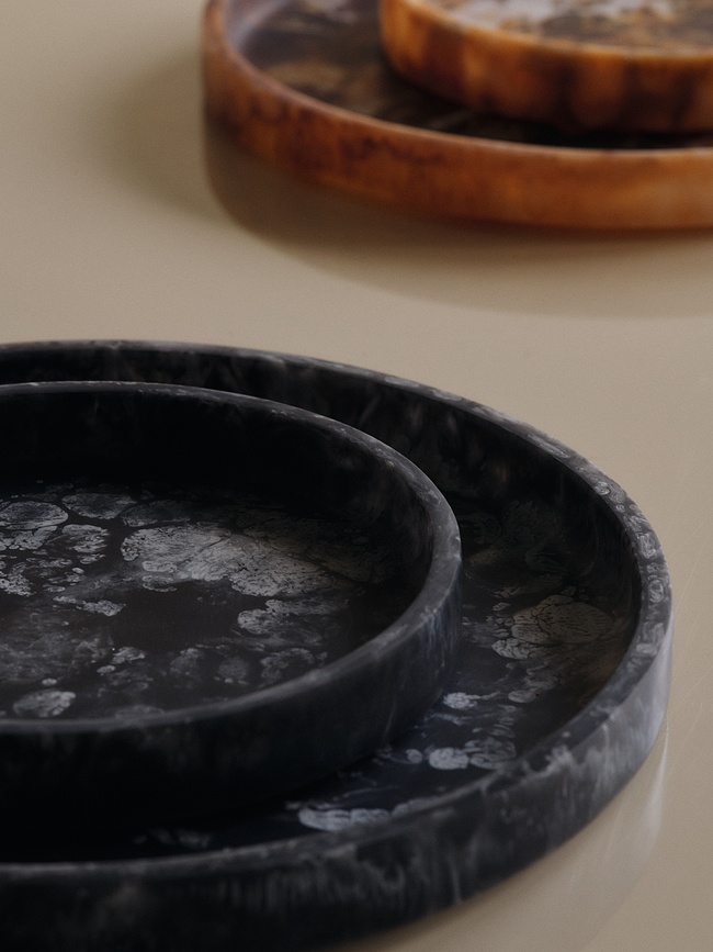 Bandeja decorativa Mist, 30 cm, redonda, marrón