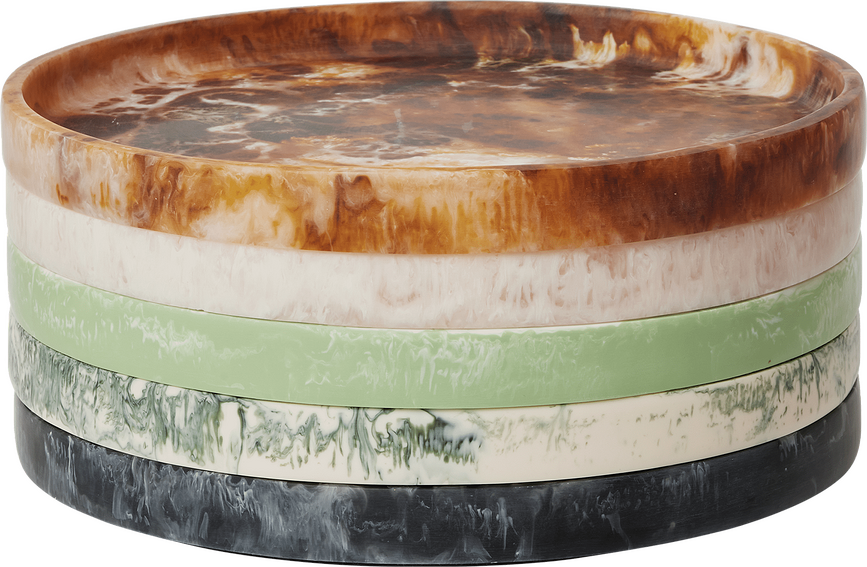 Bandeja decorativa Mist, 30 cm, redonda, marrón