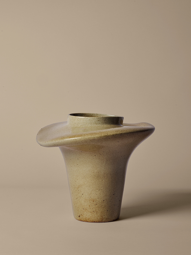 Βάζο Evio 35 cm, λαδί