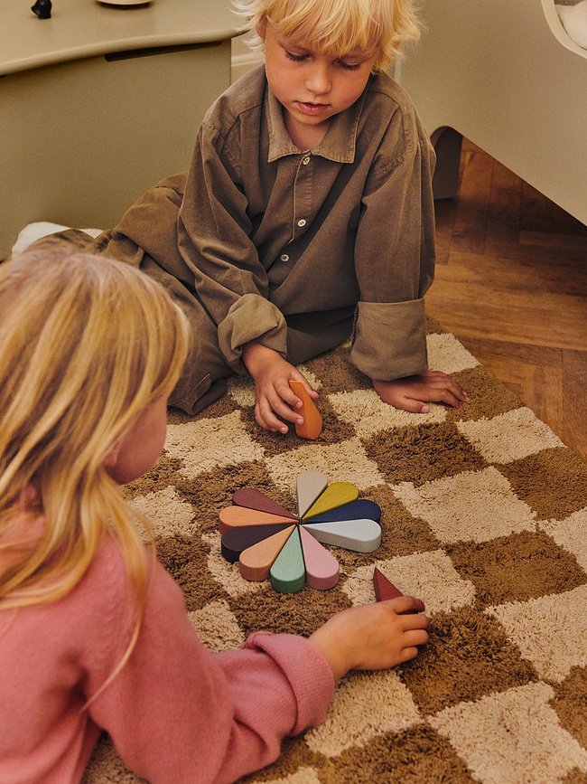 Bloques de Construcción Petal, de madera, juguete infantil