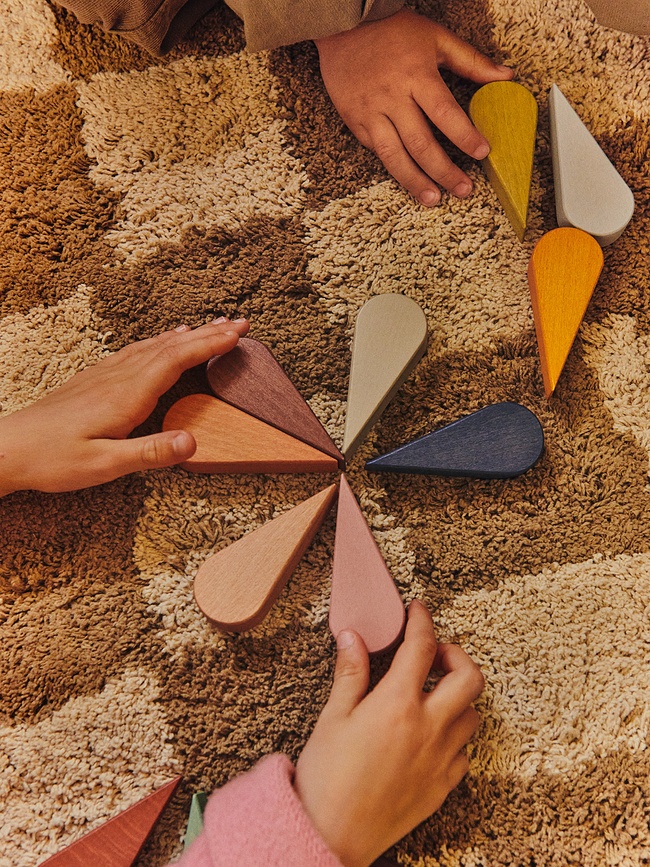 Bloques de Construcción Petal, de madera, juguete infantil