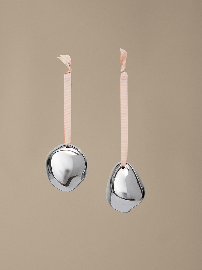 Bolas de Navidad Bellure, plateadas, 2 unidades