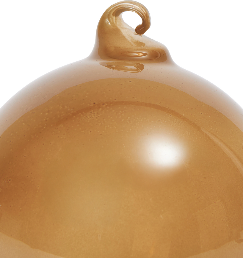 Bolas de Navidad Ferm Living, translúcidas, Talla L, doradas, amarillas y rojas, Set de 3 unidades