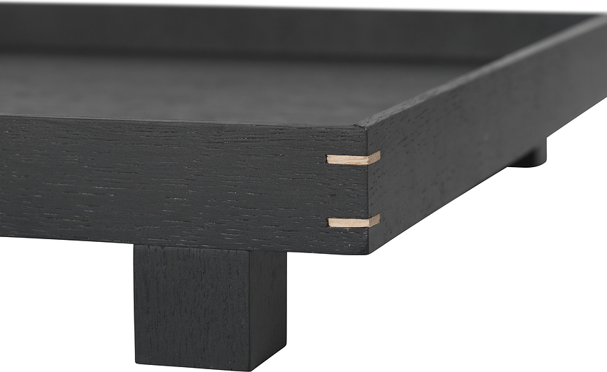 Bon Plateau 47 cm, noir, en bois