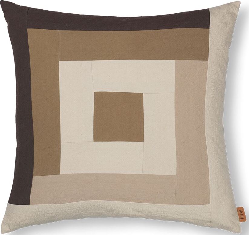 Border Dekoratives Kissen 50 x 50 cm braun-sandfarben
