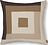 Border Housse de Coussin 50 x 50 cm, marron et sable