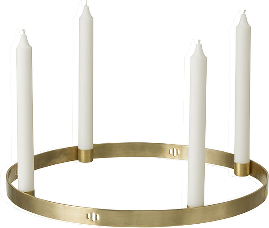 Candelabro de latón Circle, 38 cm