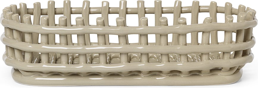 Ceramic Košara ovalna 15 x 30 cm boje kašmira