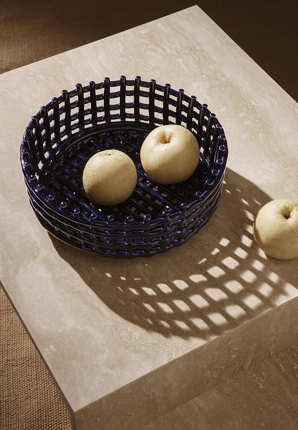 Ceramic Καλάθι Φρούτων, λευκό, κεραμικό