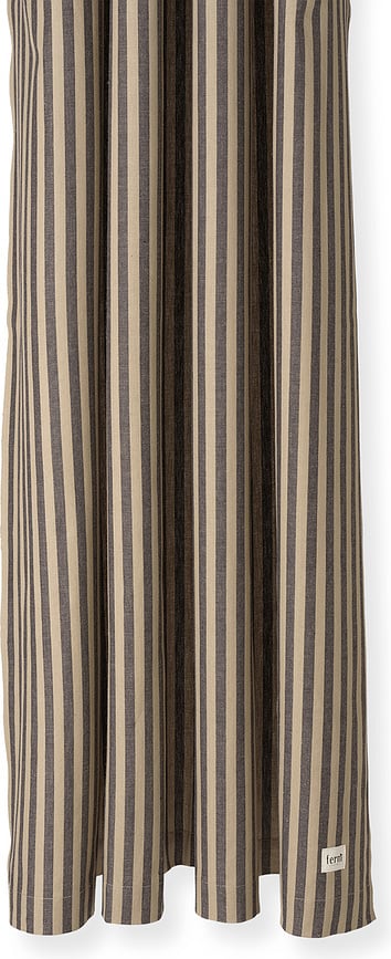 Chambray Duschvorhang gestreift schwarz-beige