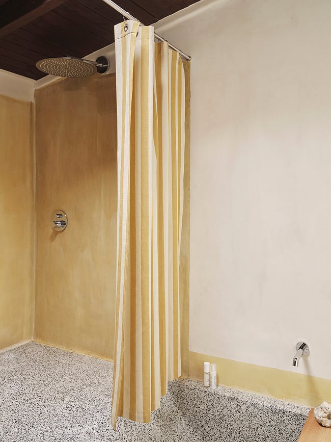 Chambray Zavesa za prho, peščena