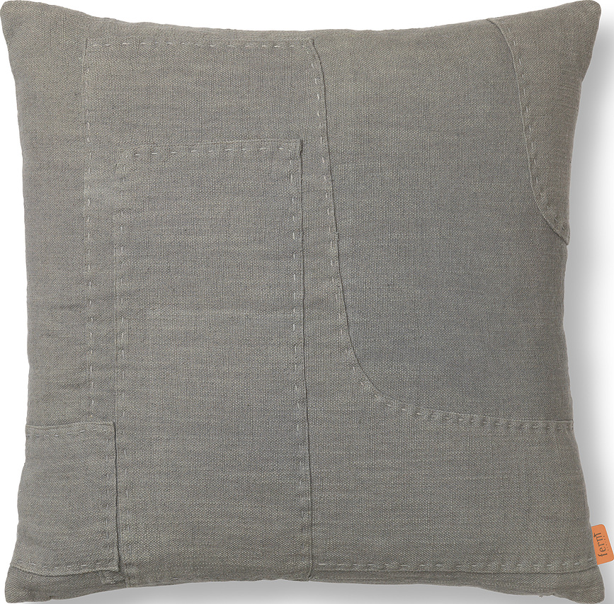 Cojín decorativo Darn, 50 x 50 cm, azul grisáceo