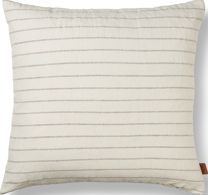 Cojín decorativo Grand, a rayas, blanco roto
