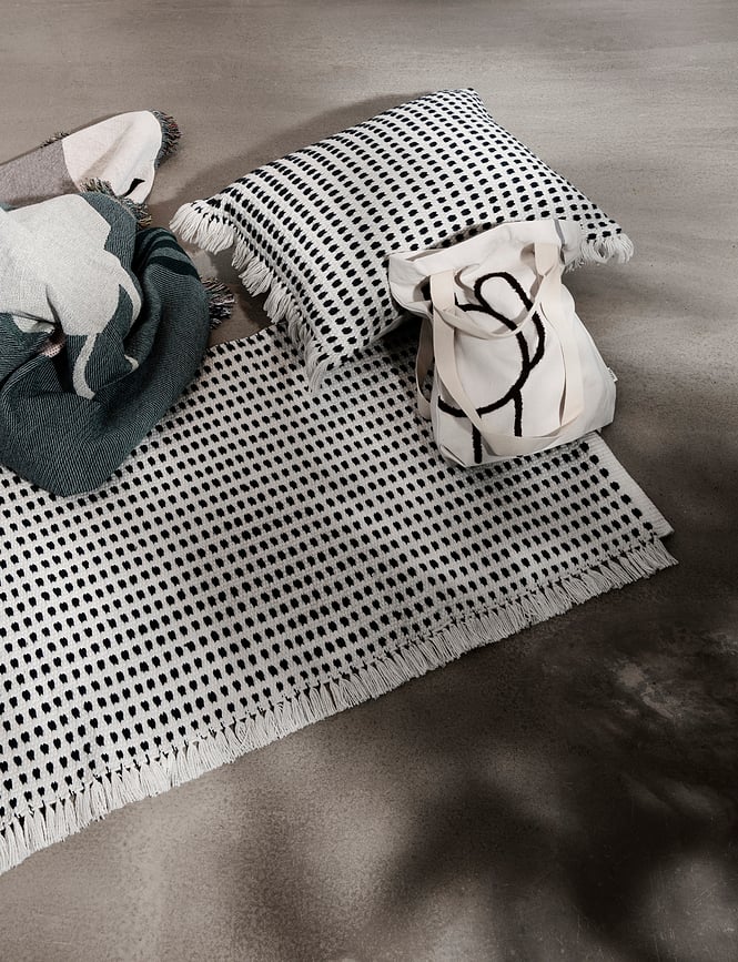 Cojín decorativo Way, blanco y negro