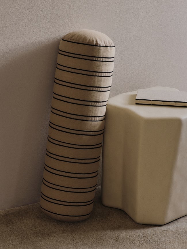 Cojín Rulo Twill, 60 cm, blanco