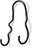 Colgador de latón Curvature, doble, negro