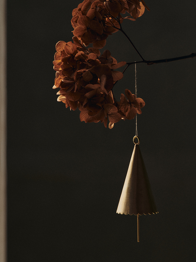 Cone Bell Χριστουγεννιάτικα Στολίδια, ορείχαλκος, 2 τμχ