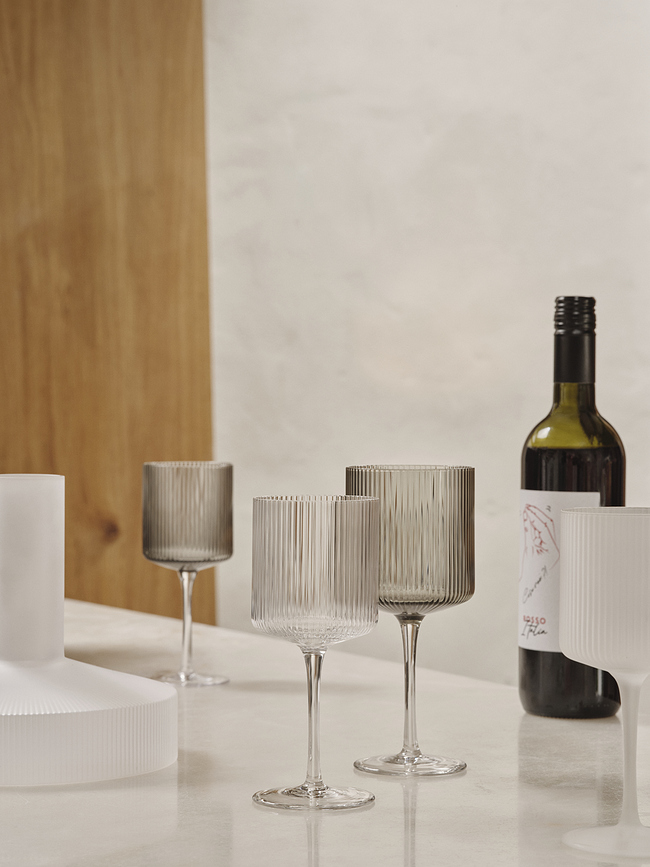 Copas de vino blanco Ripple, transparentes, Set de 2 unidades