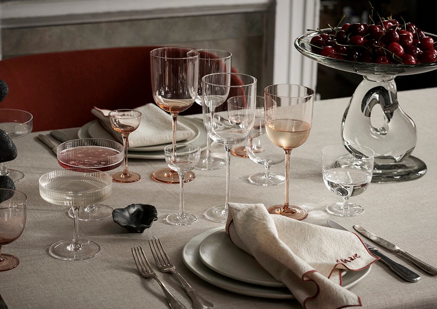 Copas de vino tinto Host, rosa claro, 2 unidades