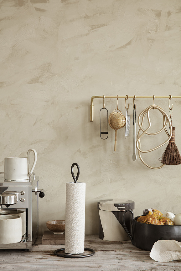 Curvature Βάση για Χαρτί Κουζίνας, μαύρο, ορείχαλκος