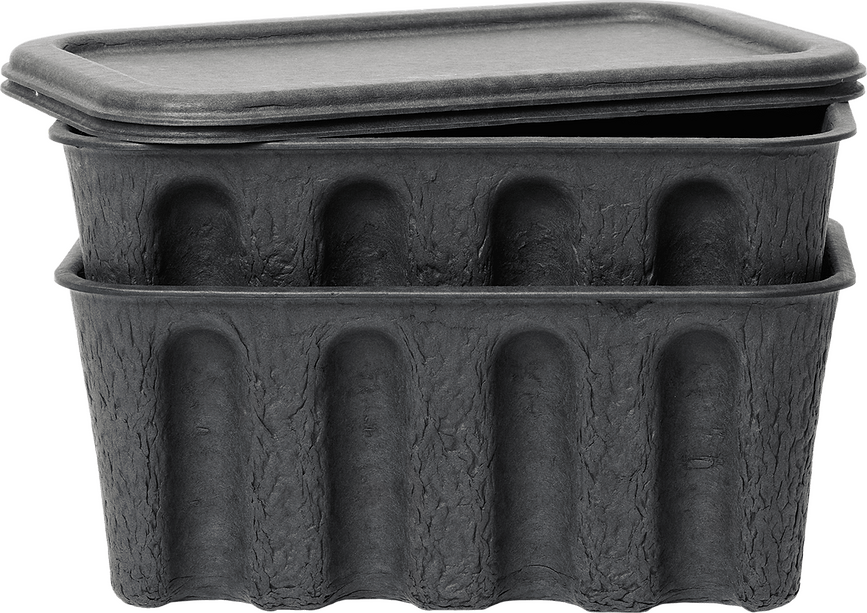 Cutii de depozitare Paper Pulp negre, 2 buc.