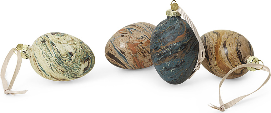 Decoración Colgante Easter Eggs, efecto mármol, 4 unidades
