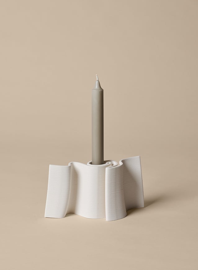 Dedali Svečnik za klasično svečo, umazano bel