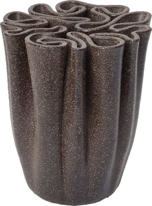 Dedali Vase 18 cm, dunkelbraun