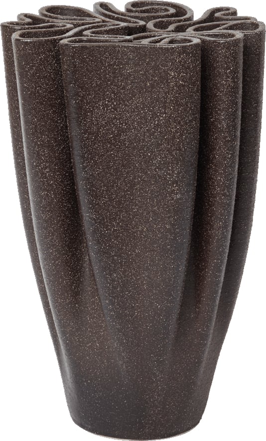 Dedali Vase 25 cm, dunkelbraun