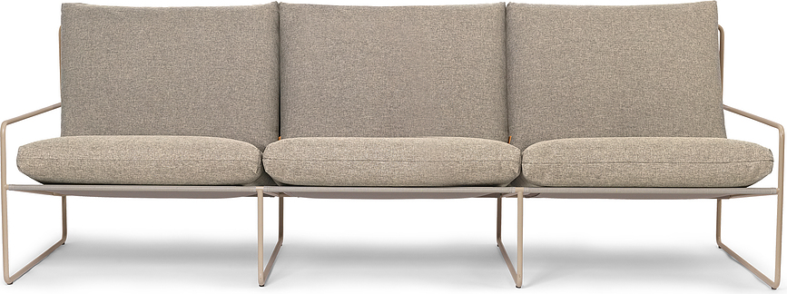 Desert Sand Gartensofa dreifach mit beigem Rahmen