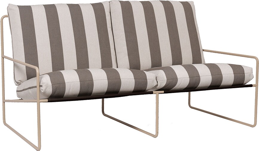 Desert Stripe Gartensofa doppelt mit beigem Rahmen
