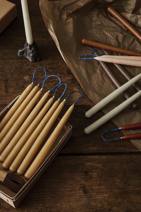 Dipped Bougies 15 cm, marron, Lot de 8