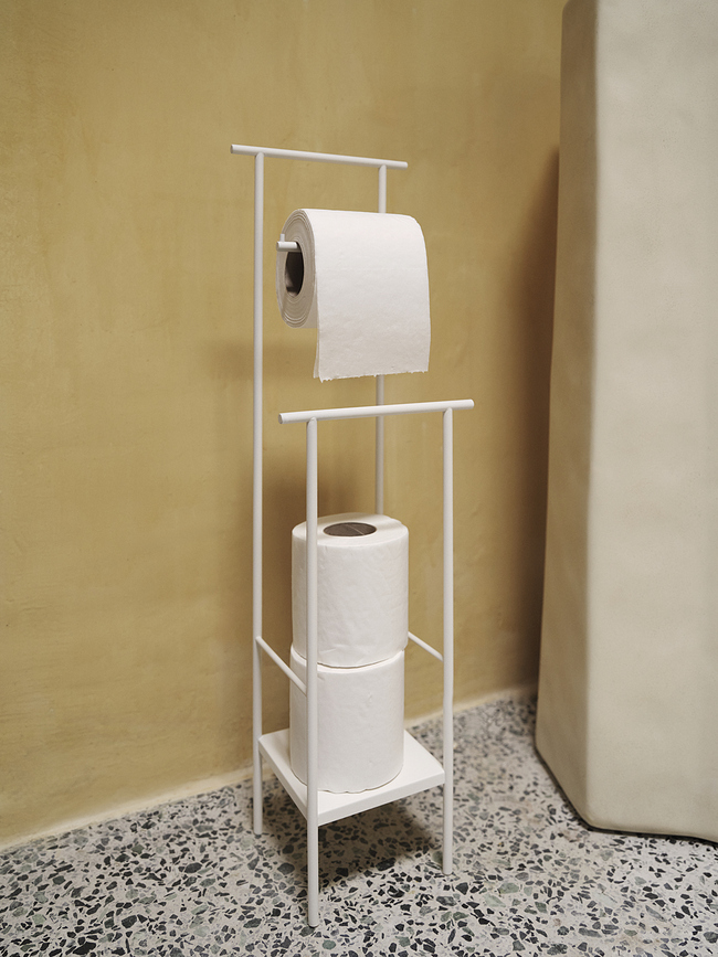 Dora Porte-papier toilette sur pied, blanc