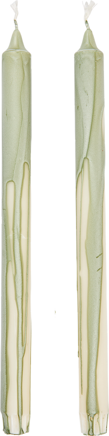 Dryp Bougies 30 cm, vert clair, Lot de 2