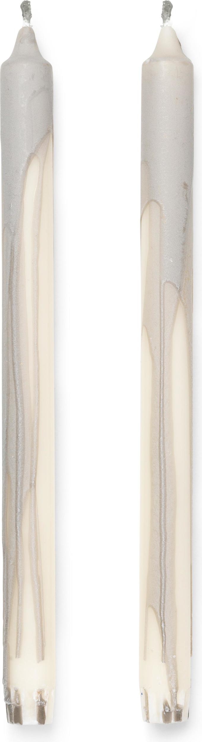 Dryp Kerzen 30 cm grau 2 St.