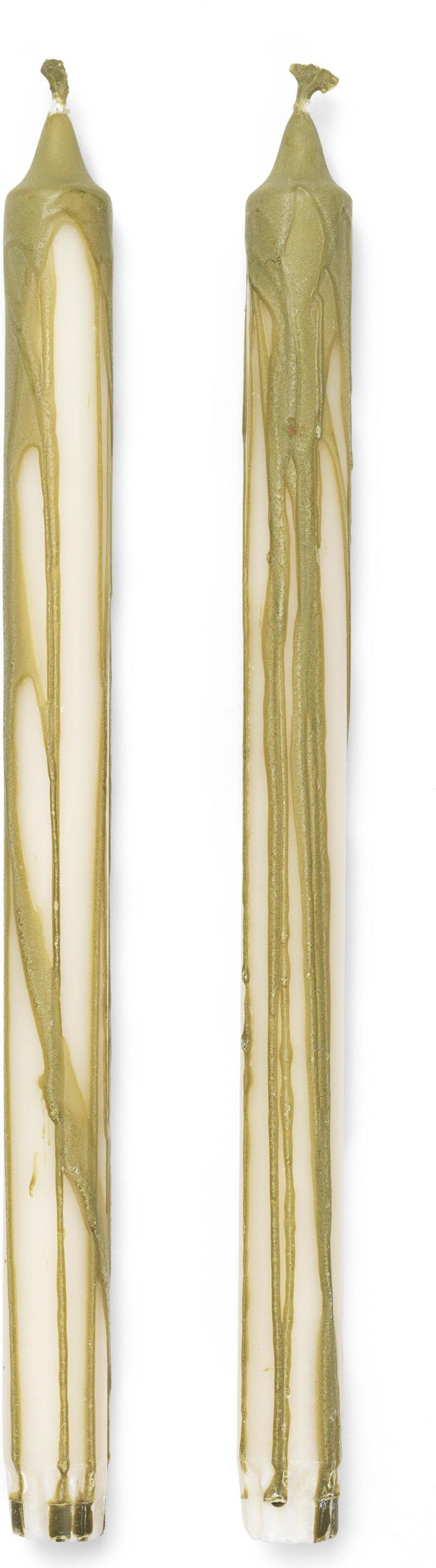 Dryp Kerzen 30 cm olivenfarben 2 St.