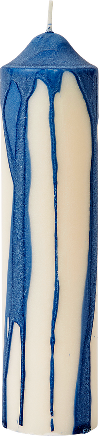 Dryp Pillar Bougie 20 cm, bleue