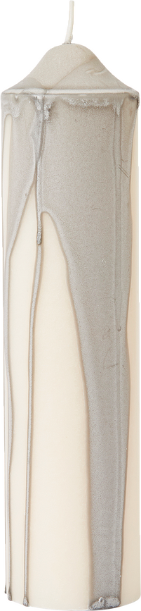 Dryp Pillar Bougie, 20 cm, grise