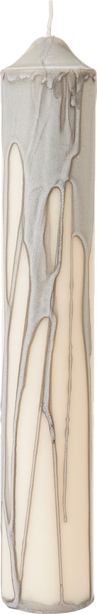 Dryp Pillar gyertya, 30 cm, szürke