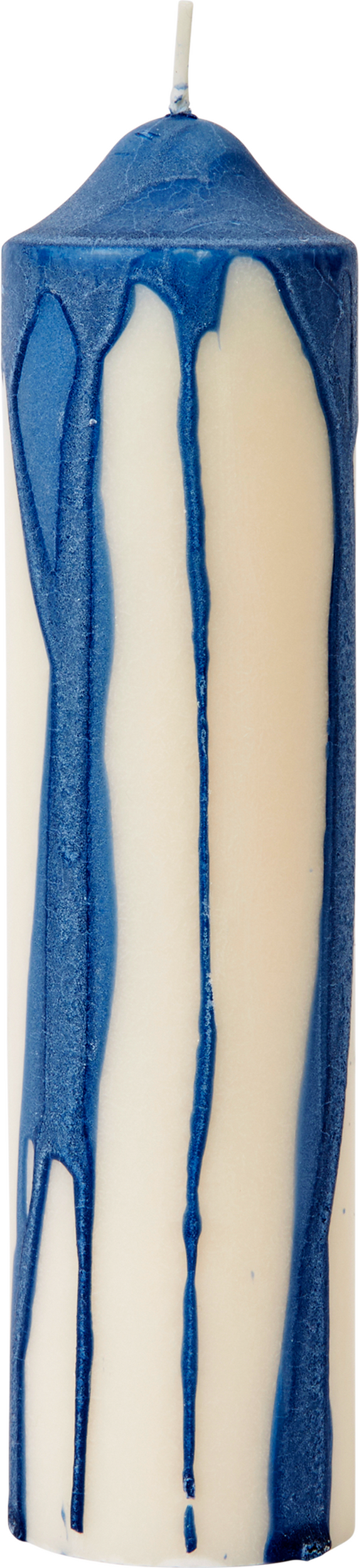 Dryp Pillar Kerze 20 cm, blau