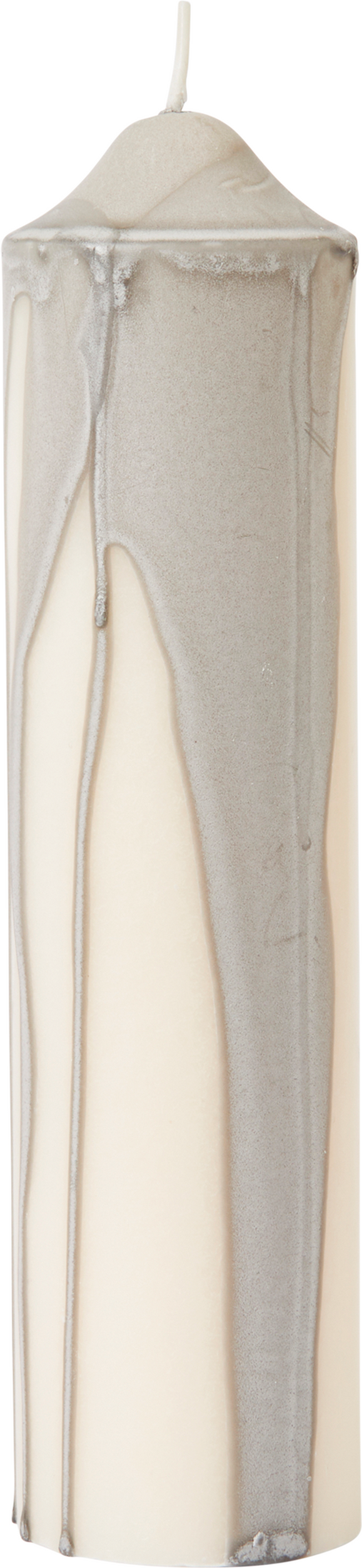 Dryp Pillar Kerze 20 cm, grau