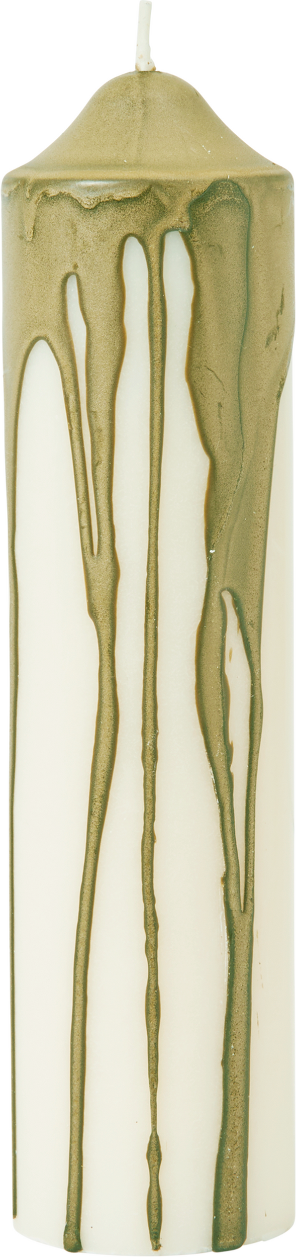 Dryp Pillar Kerze 20 cm, oliv