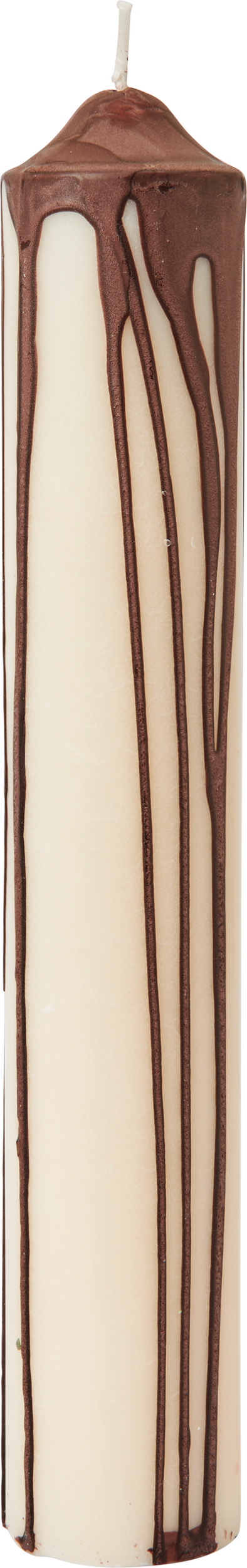 Dryp Pillar Kerze 30 cm, braun