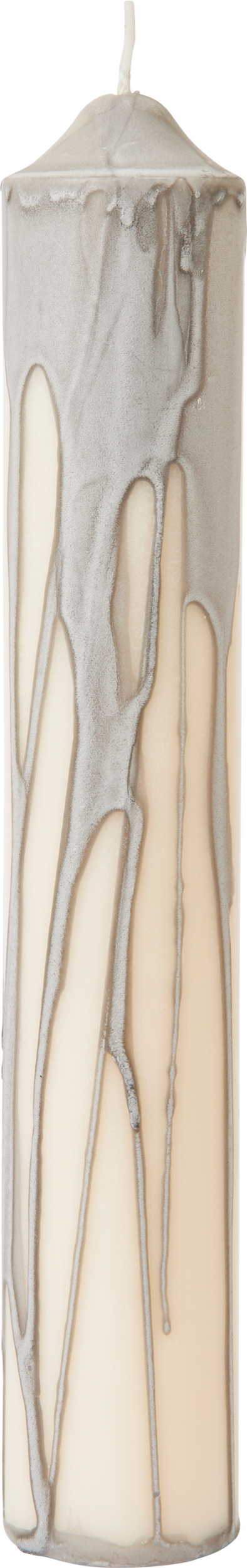 Dryp Pillar Kerze 30 cm, grau