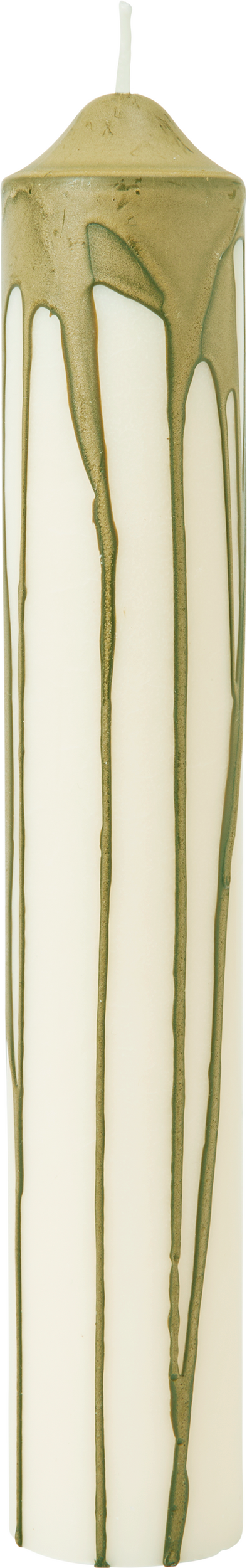 Dryp Pillar Kerze 30 cm, oliv