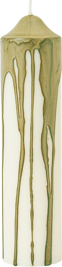 Dryp Pillar Svijeća 20 cm maslinasta