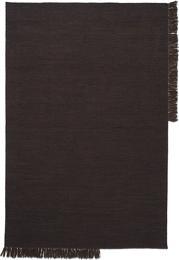 Dywan Kelim 140 x 200 cm ciemnobrązowy z frędzlami
