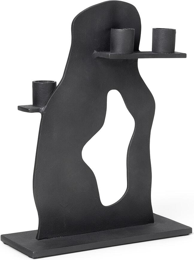Erode Bougeoir, aluminium noir